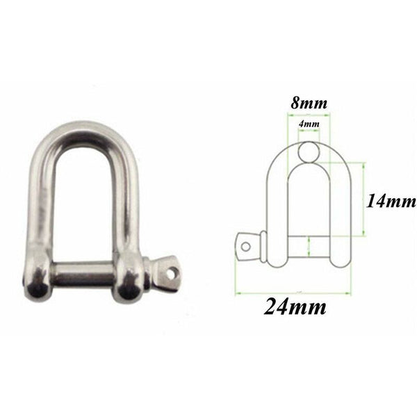 12 Pcs M4 Stainless Steel Shackles With Screw Pin 100Kg Load Capacity Other Material Handling