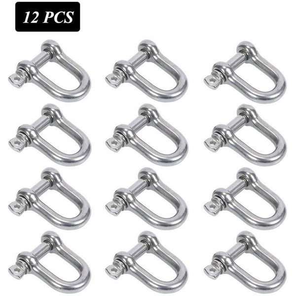 12 Pcs M4 Stainless Steel Shackles With Screw Pin 100Kg Load Capacity Other Material Handling