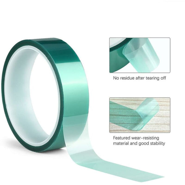 2 Rolls Green High Temperature Polyester Masking Tape Pet Powder Coated Ideal For Painting Anodizing Applications Adhesive Tapes
