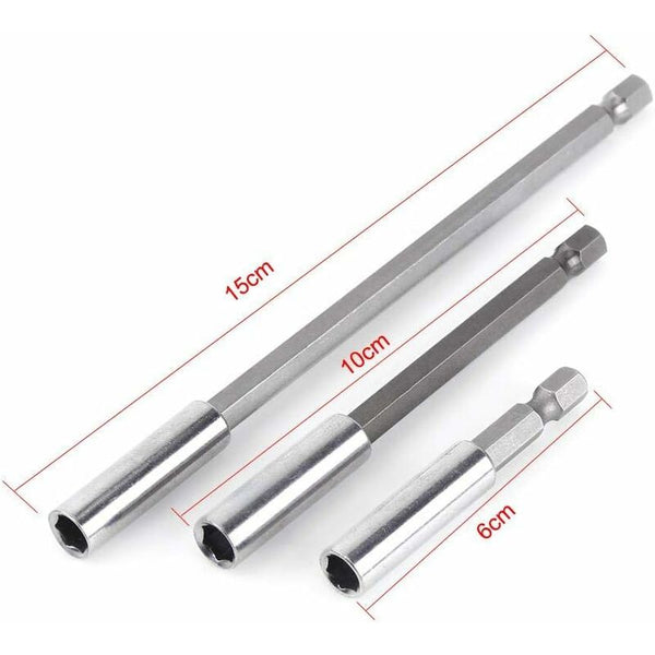 3 Pcs 1/4" Magnetic Bit Holder Screwdriver Extension Hex Shank 60Mm 100Mm 150Mm Hex Keys & Hex Wrenches