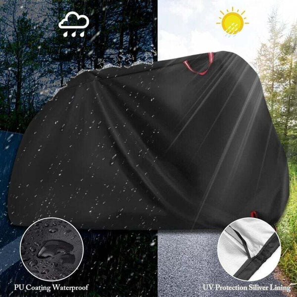 Waterproof Bike Cover Outdoor Protective For 1 Or 2 Bikes 210D Nylon Bicycle Rain With Lock Holes Bike Covers