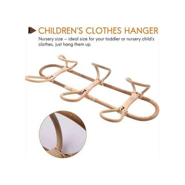 Handmade Rattan Wall Hooks Natural Decorative 3 Coat & Hat Racks
