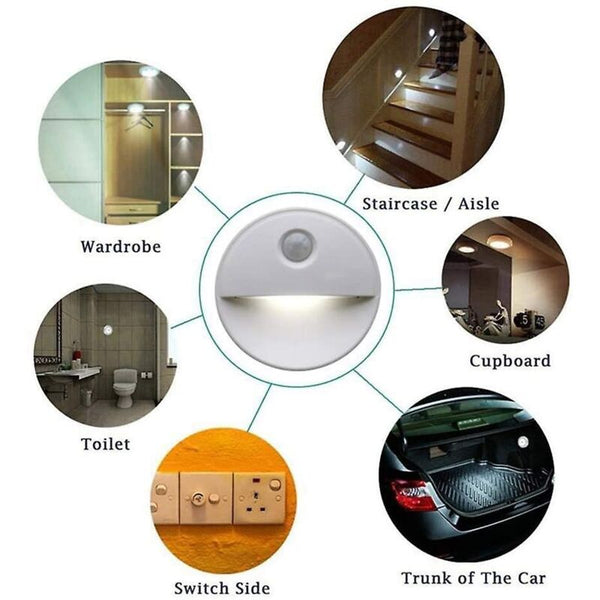 Led Motion Sensor Night Light Sleep Inducing Bulbs Cordless Operation Perfect For Bathroom Cabinets Stairs And More Night Lights