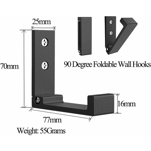 4 Pack Foldable Wall Hooks Invisible Coat Aluminum Alloy Hanging 90A Wall Hooks & Hangers