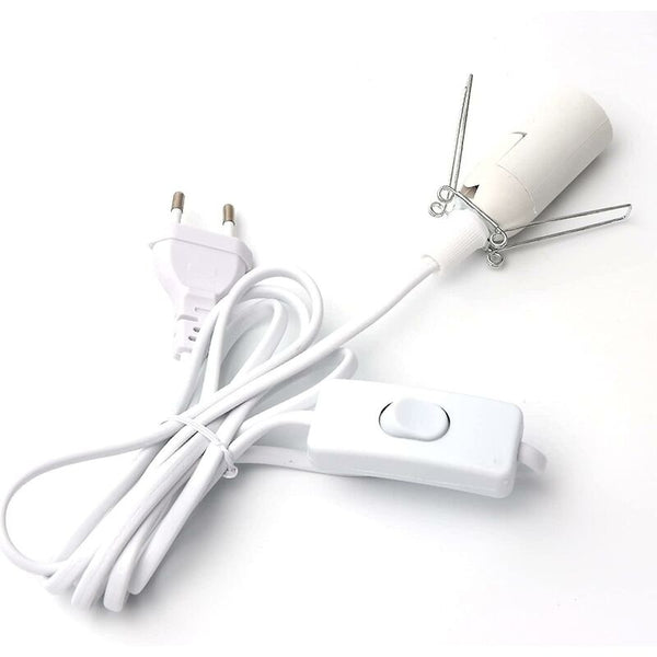 Salt Lamp Cable With Switch E14 1.8M Socket White Lamps
