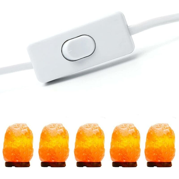 Salt Lamp Cable With Switch E14 1.8M Socket White Lamps