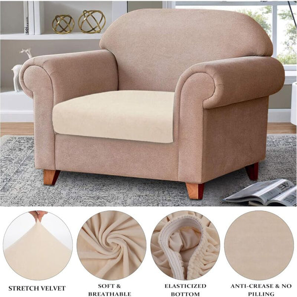 Velvet Cushion Cover Sofa Furniture Protector Seat For Couch 1 Seater Cushion Covers