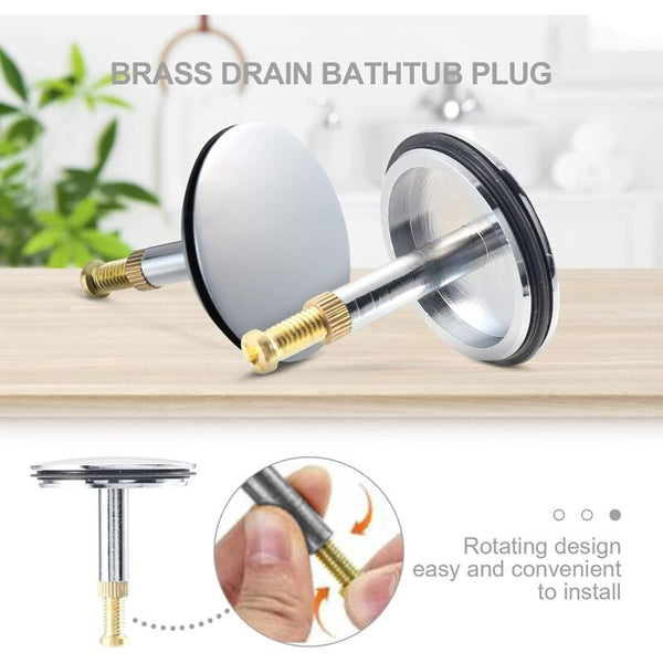 Universal Bathtub Plug 43 Mm Brass Drain With Chrome Plated Surface Rustproof For Regular Drainage Drain Grates
