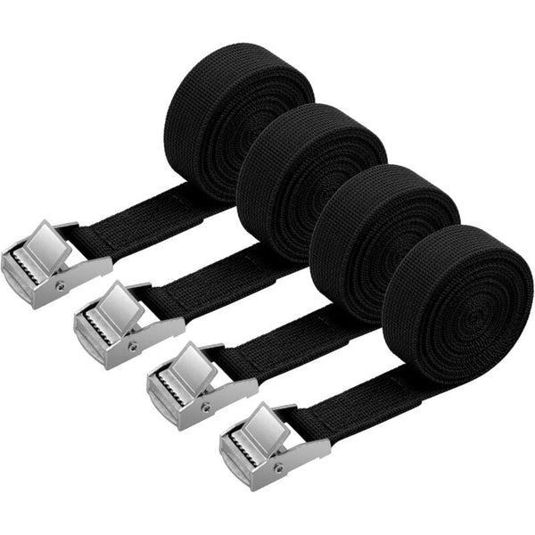 4 Pcs Tie Down Strap 2M X 20Mm Fastening Kit With Clamp Buckle For Motorcycle Car Bike Rack Pulling Force: Tie Downs & Straps