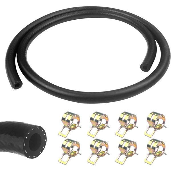 1 Meter Fuel Hose 6Mm Inner Diameter Diesel Pipe With 8 Pcs Clamps Line For Truck Car Tractor Lawn Mower Parts