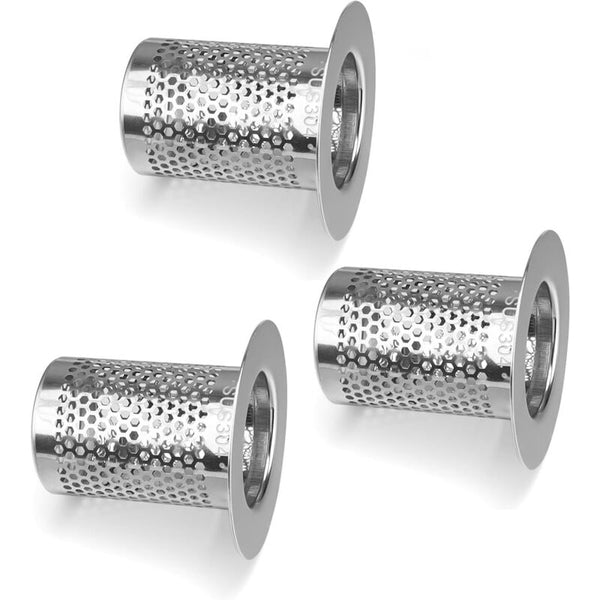 3 Pcs Stainless Steel Shower Hair Filter For Bathroom & Kitchen Drains Drain Stoppers & Strainers