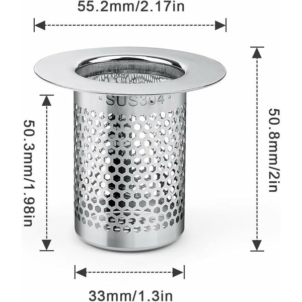 3 Pcs Stainless Steel Shower Hair Filter For Bathroom & Kitchen Drains Drain Stoppers & Strainers
