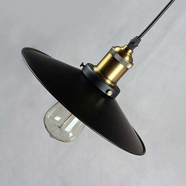 Retro Metal Pendant Light With E27 Base Black 22 Cm Diameter Chandeliers & Ceiling Fixtures