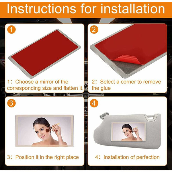 Car Sun Visor Mirror Vanity Makeup Small 110 X 65 Mm Mirrors