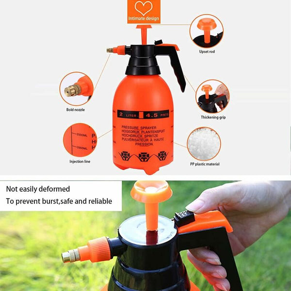 Garden Pump Sprayer 68 Oz/0.5 Gallon Hand Pressure Bottle With Adjustable Brass Nozzle For Watering Flower Lawn Garden Sprayers