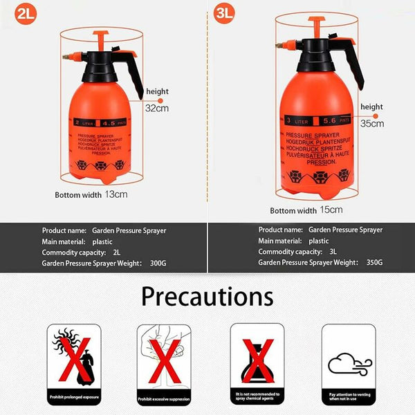 Garden Pump Sprayer 68 Oz/0.5 Gallon Hand Pressure Bottle With Adjustable Brass Nozzle For Watering Flower Lawn Garden Sprayers