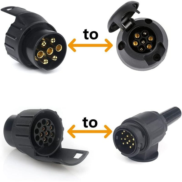 7 To 13 Pin Trailer Plug Adapter Car Tractor Caravan Connector Trailer Parts