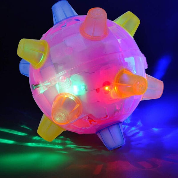 Led Dog Jumping Ball Activated Rubber Light Up Non Toxic Flashing Balls Pet Dance Dog Toys