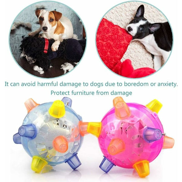 Led Dog Jumping Ball Activated Rubber Light Up Non Toxic Flashing Balls Pet Dance Dog Toys