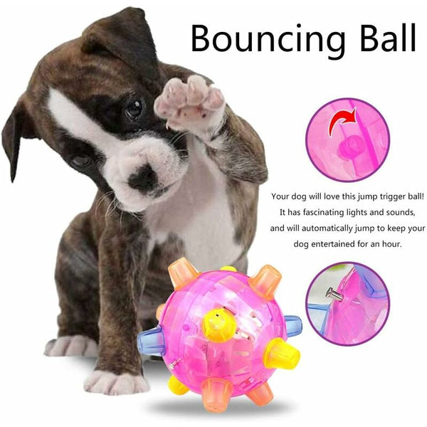 Led Dog Jumping Ball Activated Rubber Light Up Non Toxic Flashing Balls Pet Dance Dog Toys