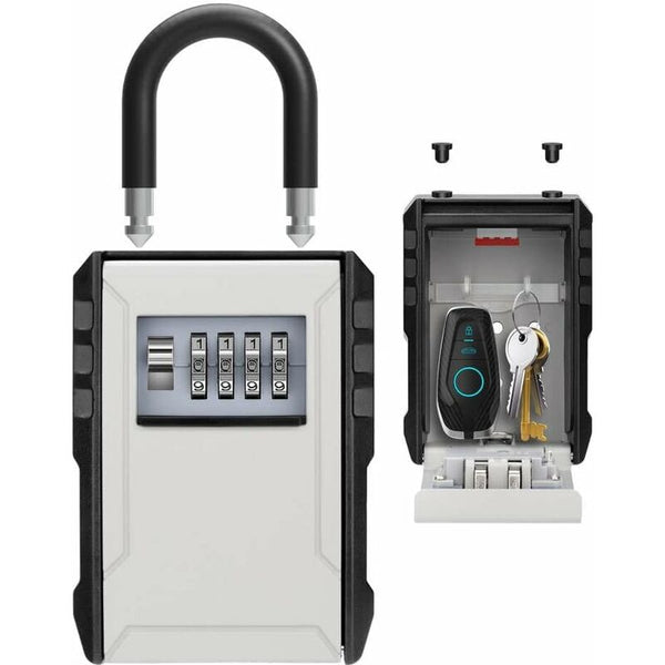 Waterproof Outdoor Security Key Box With Hook Large For Keys Cards Home Schools Offices Garagesgrey Key Safes Boxes & Hideaways