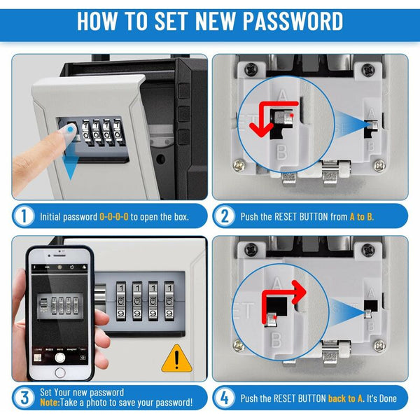 Waterproof Outdoor Security Key Box With Hook Large For Keys Cards Home Schools Offices Garagesgrey Key Safes Boxes & Hideaways