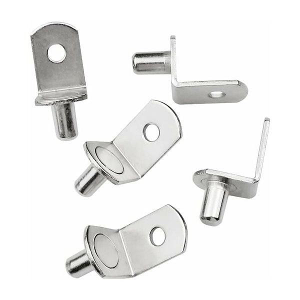 25 Pack L Shaped Shelf Support Pegs For Cabinets Silver Screws & Bolts