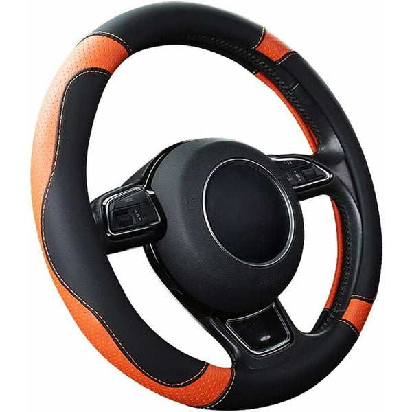 Car Steering Wheel Cover Microfiber Leather Covers Universal 37 38Cm / 15" Non Slip Breathable Durable Steering Wheel Covers