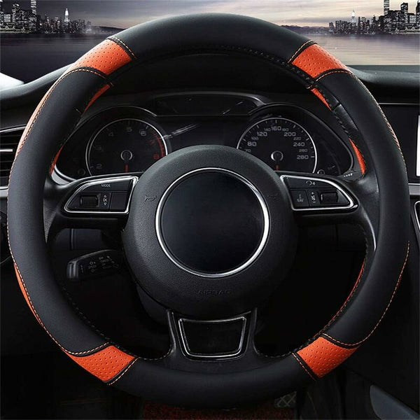 Car Steering Wheel Cover Microfiber Leather Covers Universal 37 38Cm / 15" Non Slip Breathable Durable Steering Wheel Covers