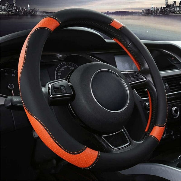 Car Steering Wheel Cover Microfiber Leather Covers Universal 37 38Cm / 15" Non Slip Breathable Durable Steering Wheel Covers