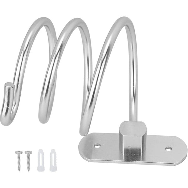 Hair Dryer Holder Aluminum Wall Mount Cable Rack For Kitchen Bathroom Accessories (Silver) Hair Dryers
