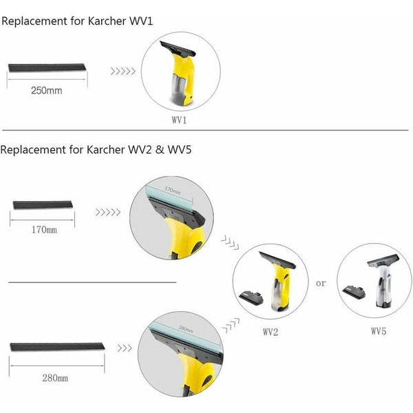 2 Pcs 280Mm Vacuum Cleaner Replacement Cleaning Blades Rubber Squeegee Accessory Refill For Vacuum Cleaner Parts
