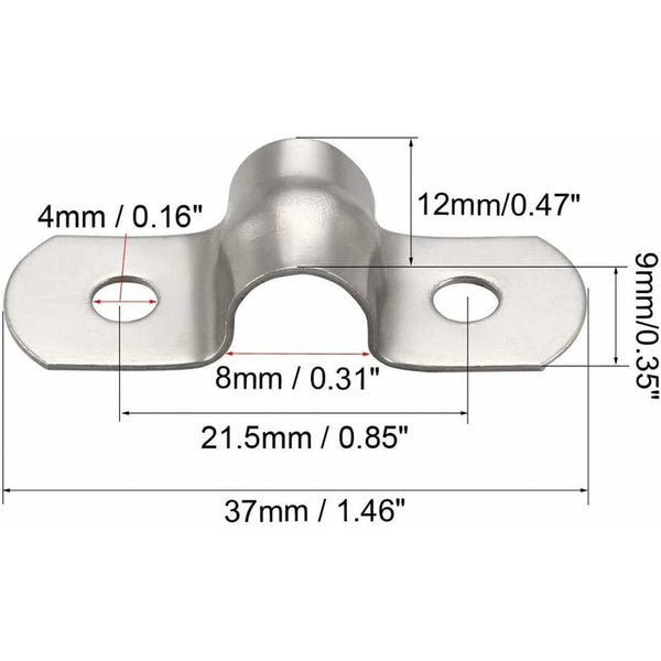 50 Pcs 8Mm Stainless Steel Pipe Clamps U Shape For Rigid Fixing Clamps & Vices