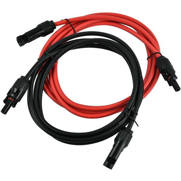 Solar Photovoltaic Extension Line Panel Cable With Mc4 Connector Red + Black Pair 14Awg 3 Meters / 10 Solar Panels & Kits