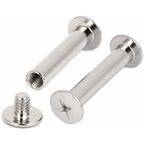 Binding Chicago Screws 30 Sets Metal Button Assortment Kit Nickel Plated Binder Screws & Bolts