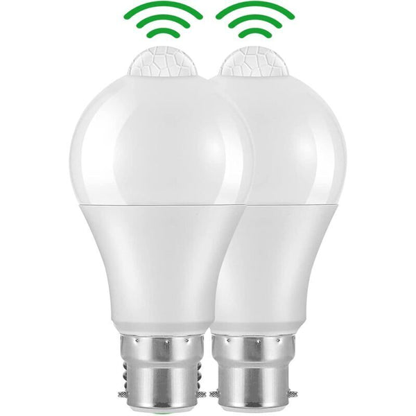 Motion Sensor Bulb B22 Bayonet Led 12W 1020Lm Cool White 6000K Cir 85 Waterproof Ip42 Energy Saving Non Dimmable Smart Light Bulbs
