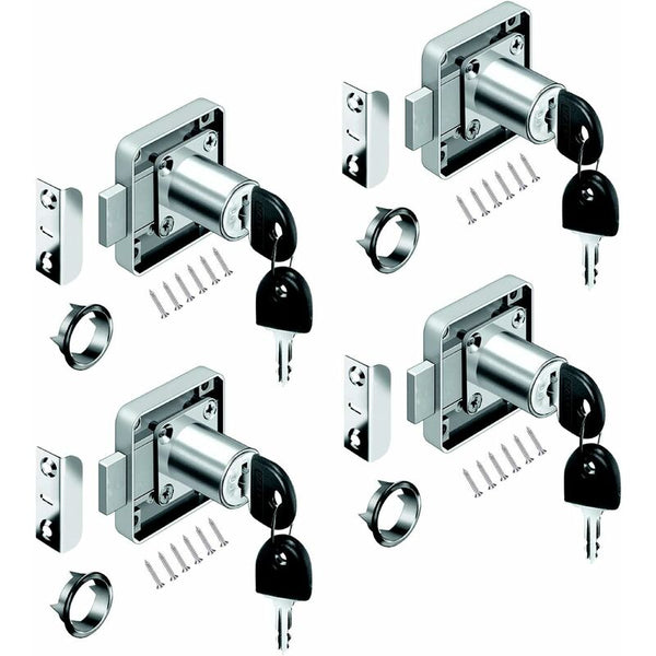 4 Pcs Desk Drawer Lock Cylinder Furniture For Cupboards Cabinets Cabinets & Cupboards