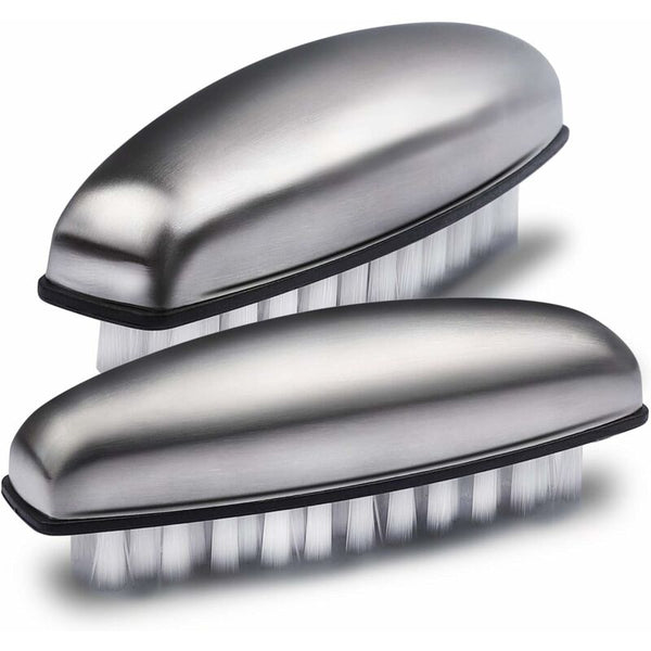 2X Stainless Steel Hand Nail Brush Brushes Hard Bristles Cleaning For Hands Nails Feet Manicure & Pedicure Tools & Kits