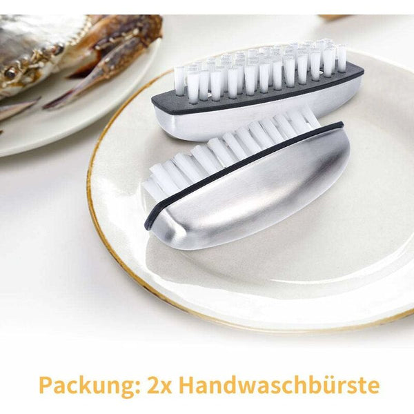 2X Stainless Steel Hand Nail Brush Brushes Hard Bristles Cleaning For Hands Nails Feet Manicure & Pedicure Tools & Kits