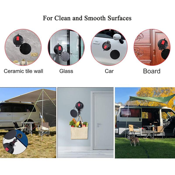 2 Pcs Strong Car Anchor Suction Cups With Hook Fixing For Side Awning Boat Camping Tarp Tents Luggage Tarps Tent & Canopy Accessories