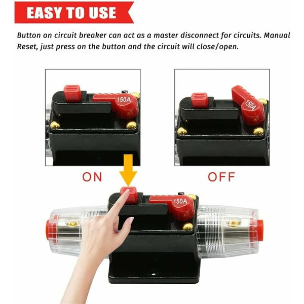 Car Fuse Circuit Breaker Auto Protection 12V 24V Dc Manual Reset Switch Audio Inline Circuit Breakers