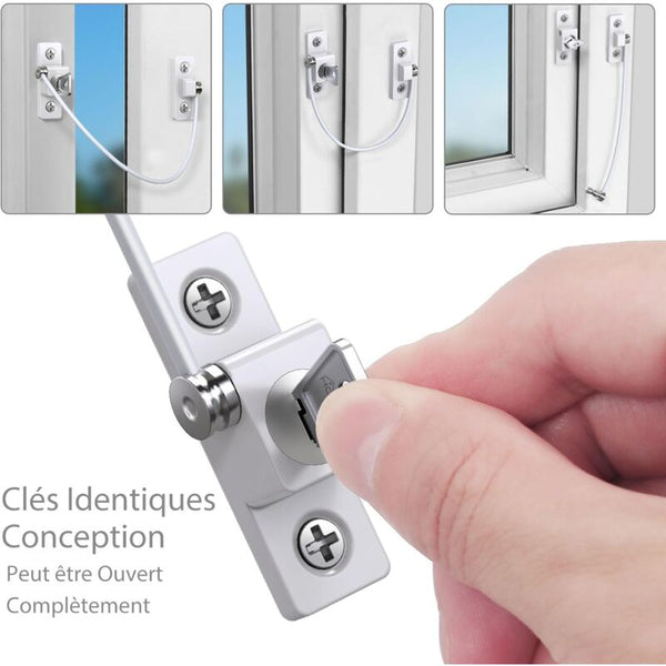 Child Safety 2 Pcs Zinc Alloy Protection Pvc Lock With Screws And Keys Other Window Accessories