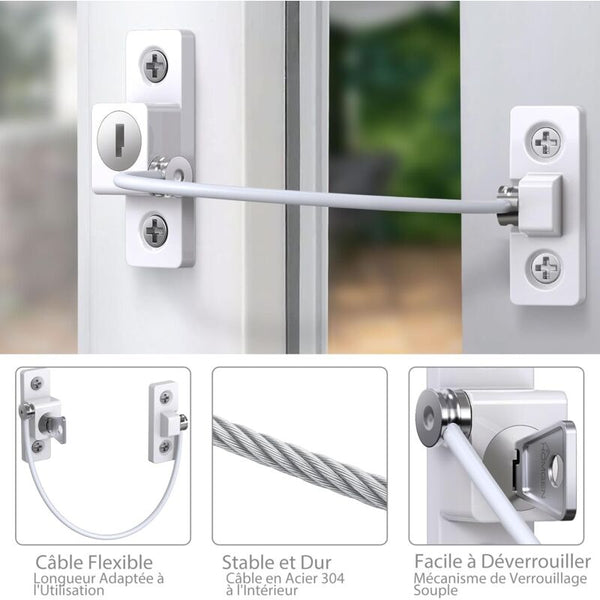 Child Safety 2 Pcs Zinc Alloy Protection Pvc Lock With Screws And Keys Other Window Accessories
