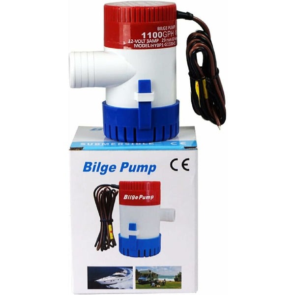Marine Electric Bilge Pump 1100Gph 12V For Boat Caravan Rv Submersible Non Automatic Boat Plumbing