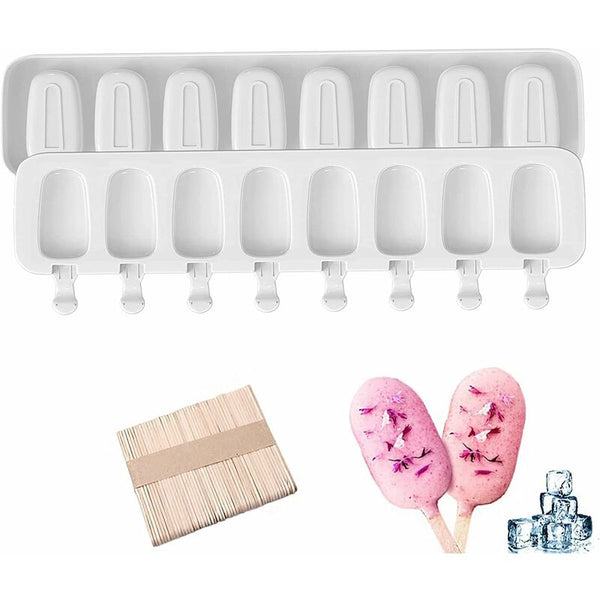 Silicone Ice Cream Molds Magnum Cake 2 Pcs+50 Sticks Homemade Popsicle Bpa Free Sugarcraft & Chocolate Moulds