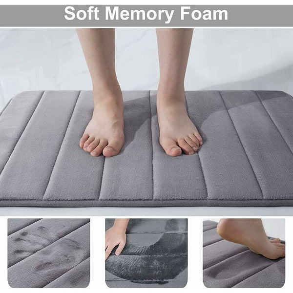 Non Slip Memory Foam Toilet Mat With Cutout 50X60cm Dark Grey Bath Mats Rugs & Toilet Covers