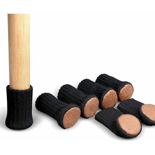 24Pcs Black Chair Leg Socks For 1 2" Diameter Legs Floor Protection Furniture Parts