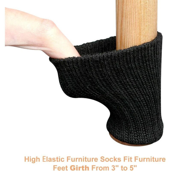 24Pcs Black Chair Leg Socks For 1 2" Diameter Legs Floor Protection Furniture Parts