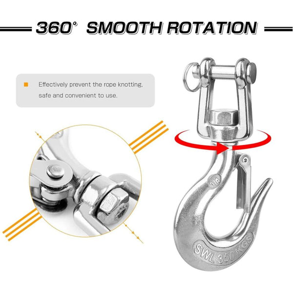Heavy Duty Lifting Hook Load Towing Chain Safety Winch Trailer Steel Clevis Latch Stainless Lifting Hooks