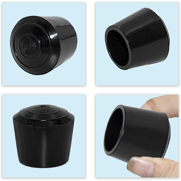 4 Pcs Round Non Slip Synthetic Rubber Chair Leg Caps 30Mm 3.0Cm Diameter Black Furniture Parts